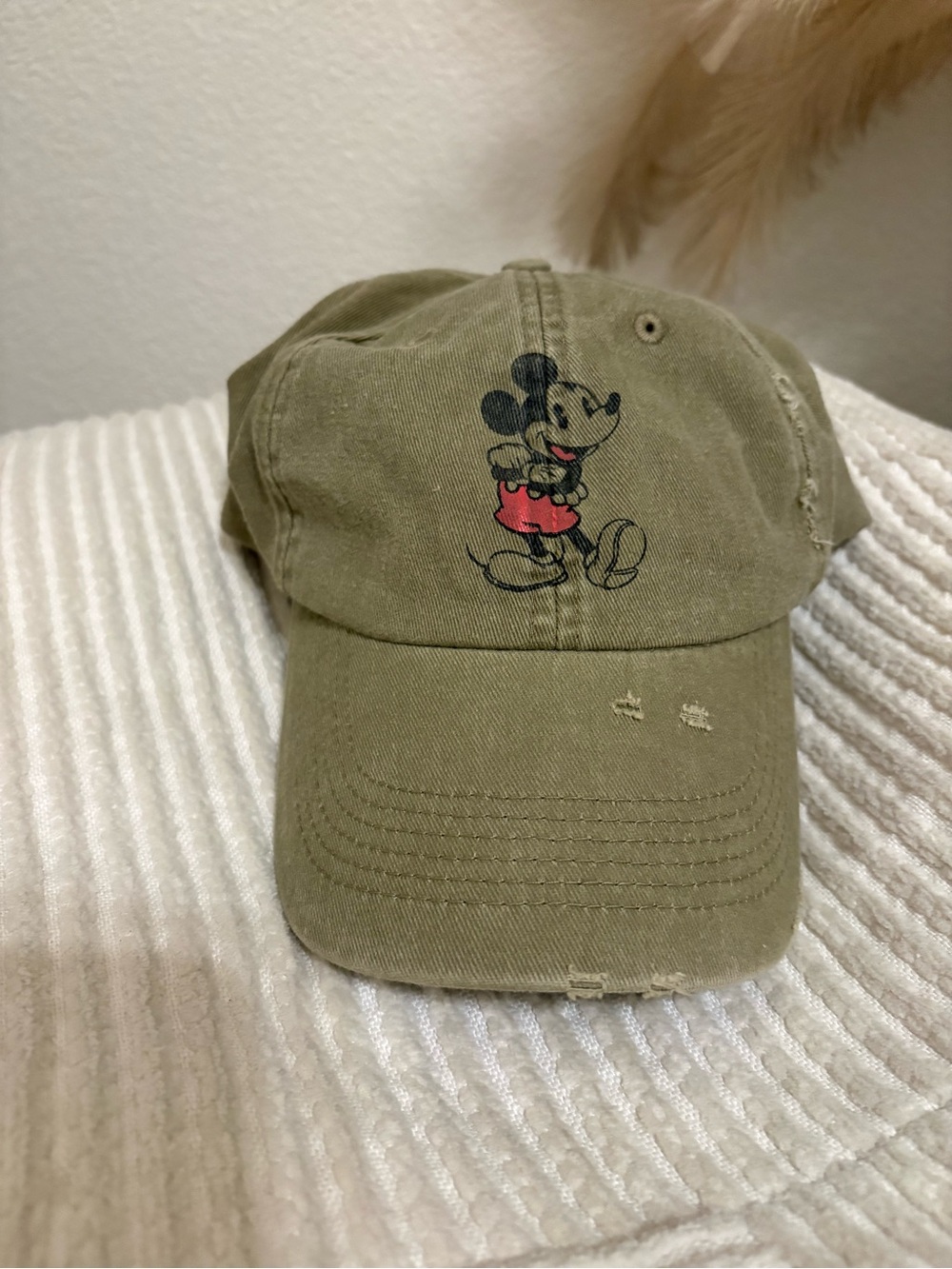 Disney Olive Baseball Hat with Mickey Graphic